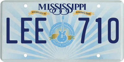 MS license plate LEE710