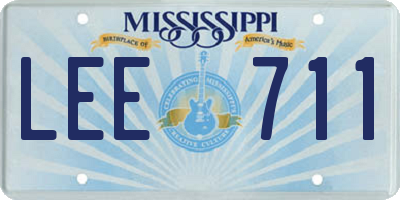 MS license plate LEE711