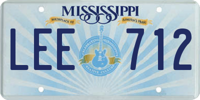 MS license plate LEE712