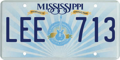 MS license plate LEE713