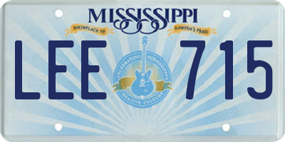 MS license plate LEE715