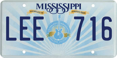 MS license plate LEE716