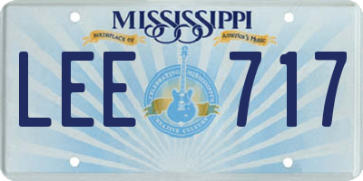 MS license plate LEE717