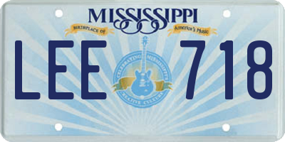 MS license plate LEE718