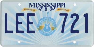 MS license plate LEE721