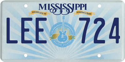 MS license plate LEE724