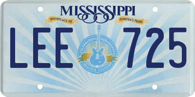 MS license plate LEE725
