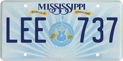 MS license plate LEE737