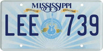 MS license plate LEE739