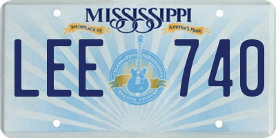 MS license plate LEE740