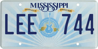 MS license plate LEE744