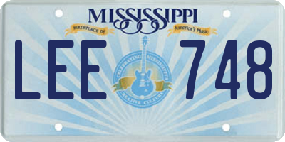 MS license plate LEE748