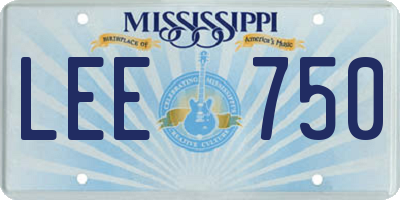 MS license plate LEE750