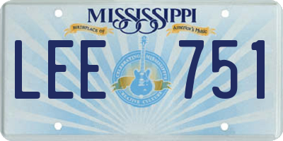 MS license plate LEE751