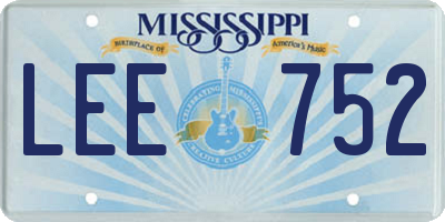 MS license plate LEE752