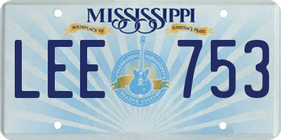 MS license plate LEE753