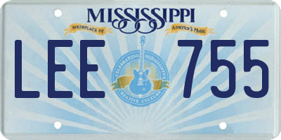 MS license plate LEE755
