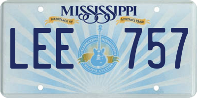 MS license plate LEE757