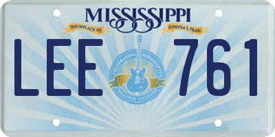 MS license plate LEE761