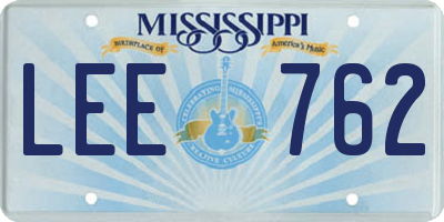 MS license plate LEE762