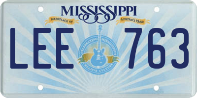 MS license plate LEE763
