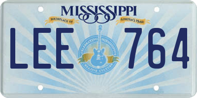 MS license plate LEE764
