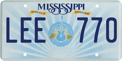 MS license plate LEE770