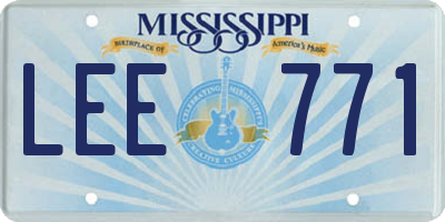 MS license plate LEE771