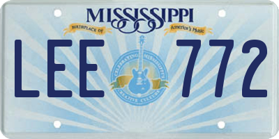 MS license plate LEE772