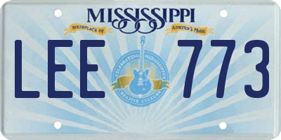 MS license plate LEE773