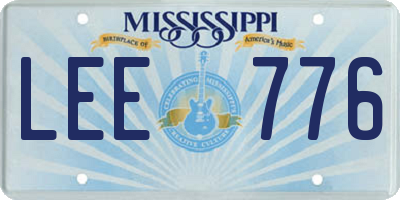 MS license plate LEE776