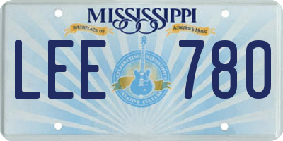 MS license plate LEE780