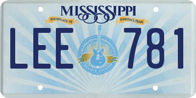 MS license plate LEE781
