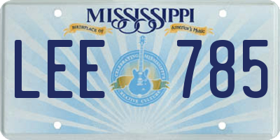 MS license plate LEE785