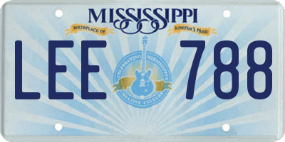 MS license plate LEE788