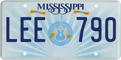 MS license plate LEE790