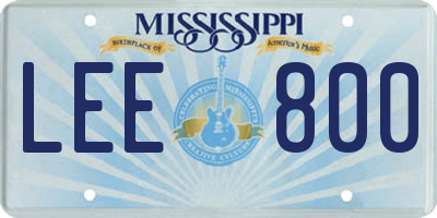 MS license plate LEE800