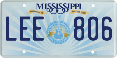 MS license plate LEE806