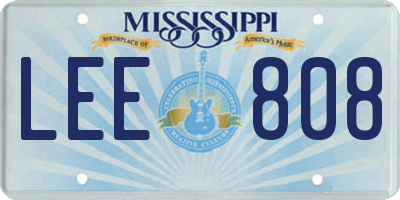 MS license plate LEE808