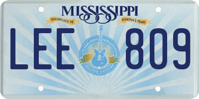 MS license plate LEE809