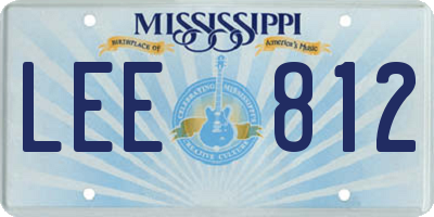 MS license plate LEE812