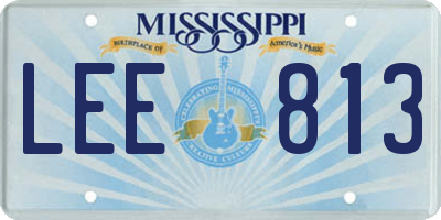 MS license plate LEE813