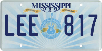 MS license plate LEE817