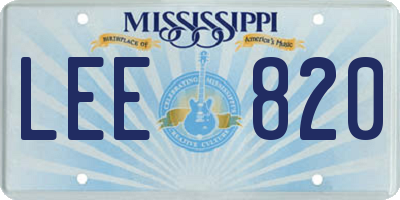 MS license plate LEE820