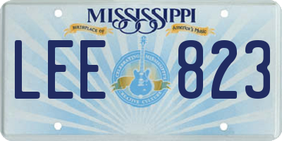 MS license plate LEE823