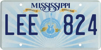 MS license plate LEE824