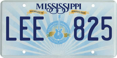 MS license plate LEE825