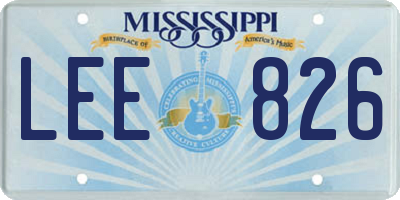 MS license plate LEE826