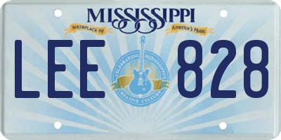 MS license plate LEE828