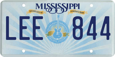 MS license plate LEE844
